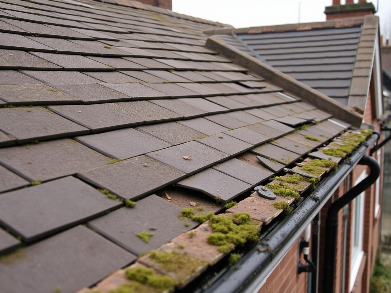 Before: Full slate re-roof