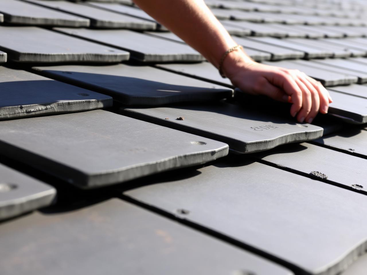 Slate roof tiling
